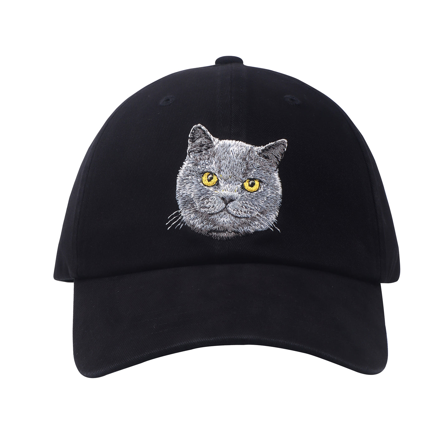 HatPhile British Shorthair Cat Embroidery Baseball Cap – Adjustable Cotton Hat for Cat Lovers