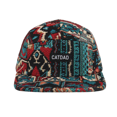 HatPhile Chenille Red Tapestry 5-Panel Hat – CatDad Edition