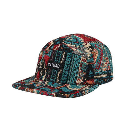 HatPhile Chenille Red Tapestry 5-Panel Hat – CatDad Edition