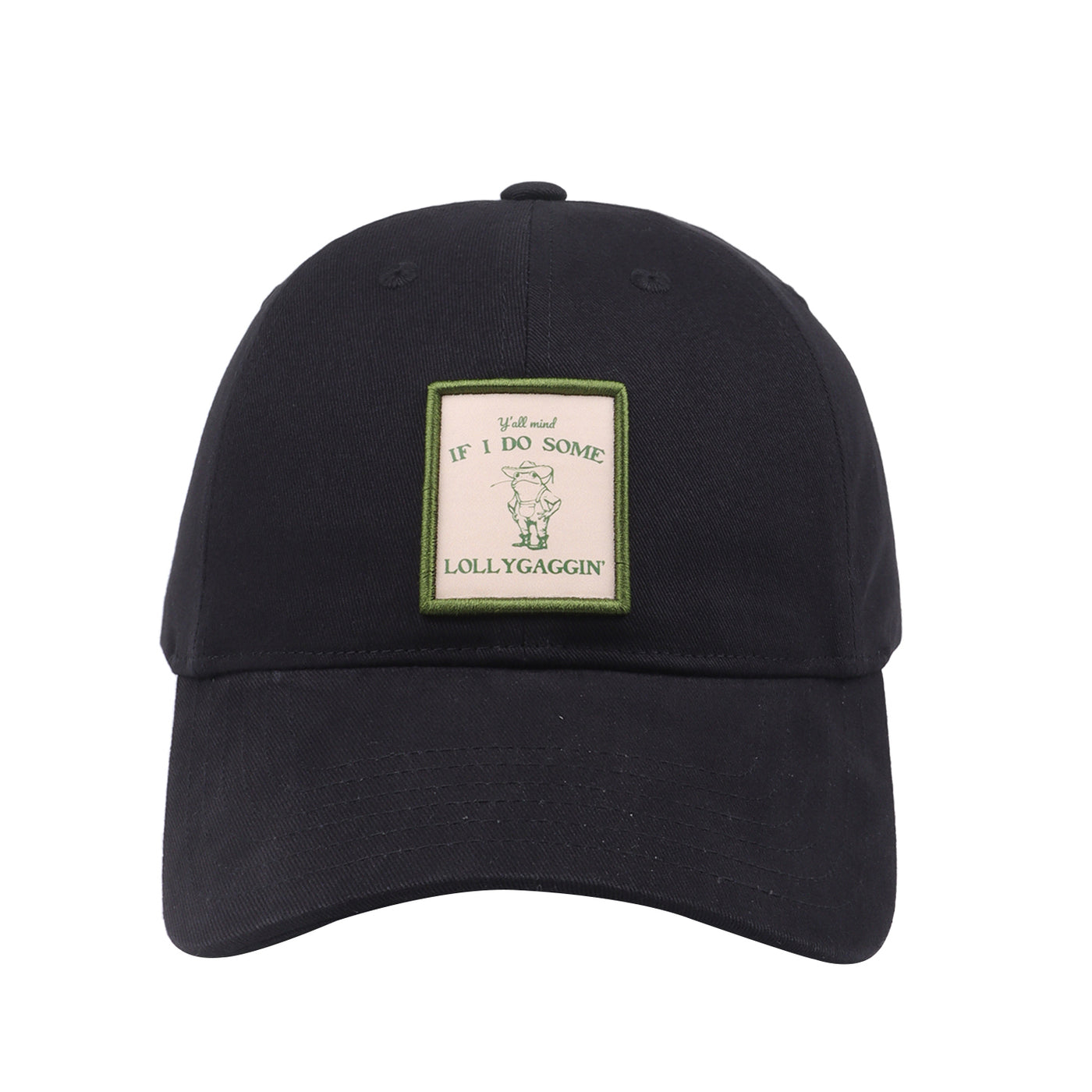 HatPhile “Y’all Mind If I Do Some LOLLYGAGGIN’” Embroidered Black Baseball Cap