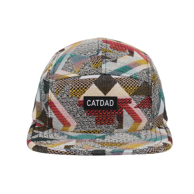 HatPhile Patchwork Jacquard 5-Panel Hat – CatDad Edition