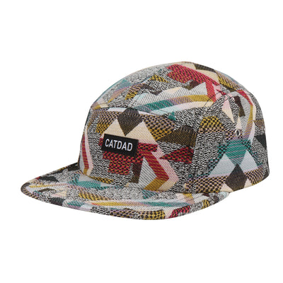 HatPhile Patchwork Jacquard 5-Panel Hat – CatDad Edition