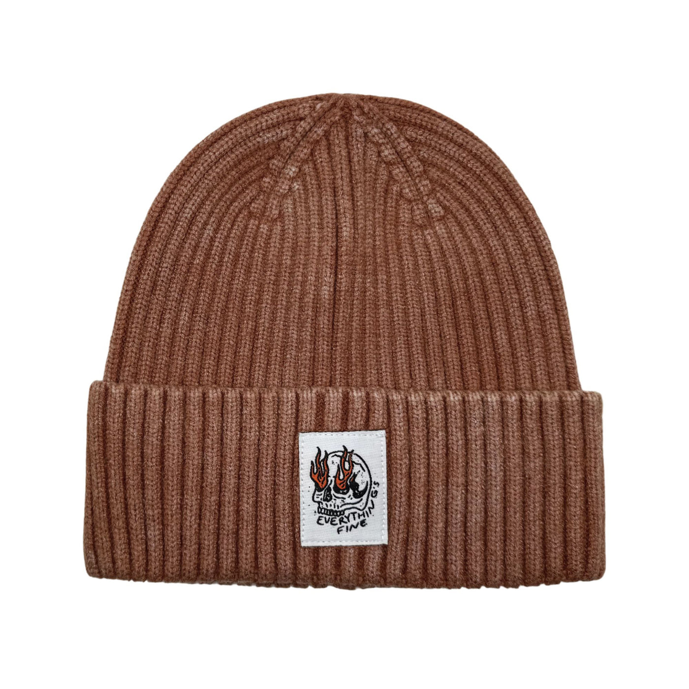 HatPhile “Everything is Fine” Skeleton Beanie – Cozy Knit with Dark Humor Flair