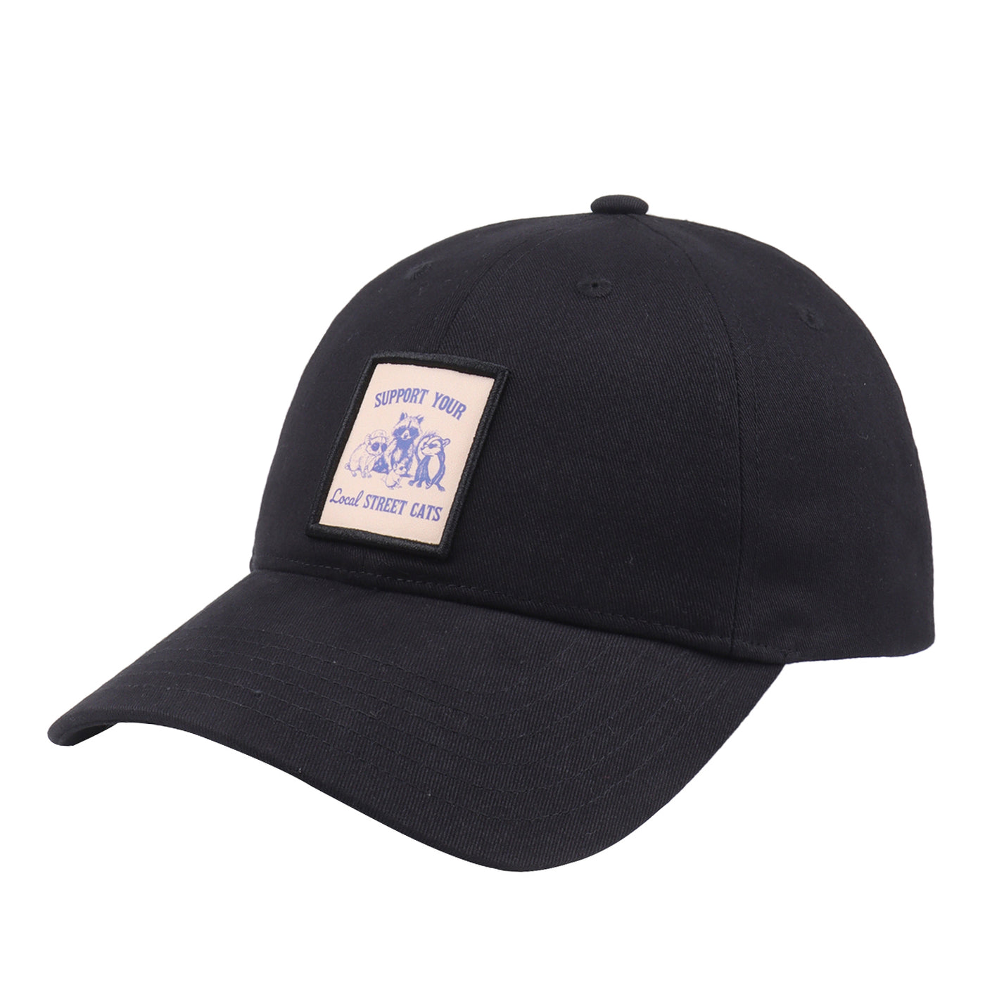 HatPhile “Support Your Local Street Cats” Embroidered Black Baseball Cap
