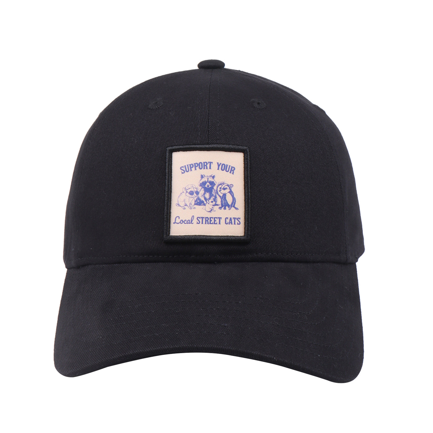 HatPhile “Support Your Local Street Cats” Embroidered Black Baseball Cap
