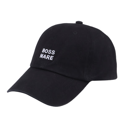 Hatphile Boss Mare Baseball Cap – Adjustable Cotton Hat for Horse Lovers & Strong Women – Black or Pink