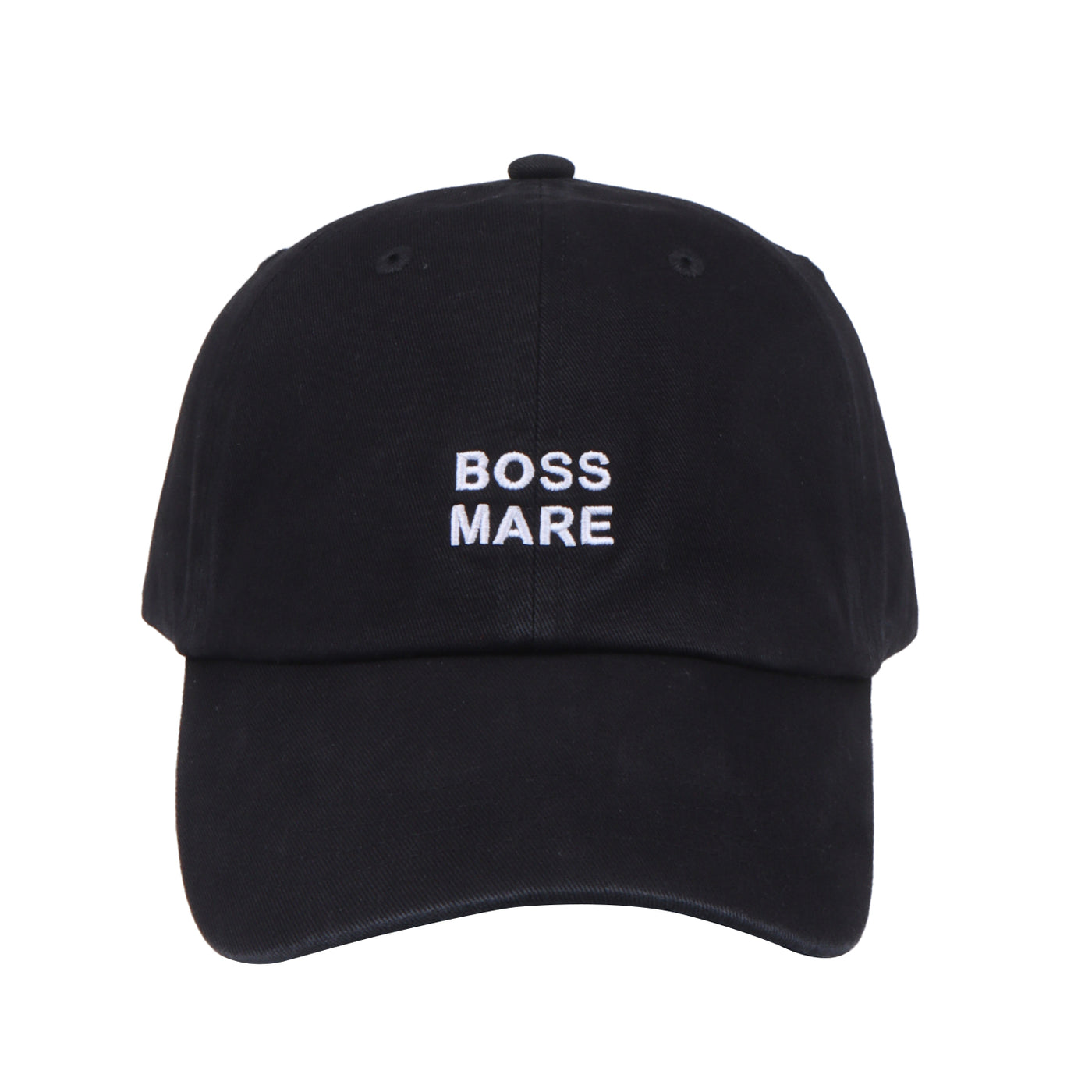 Hatphile Boss Mare Baseball Cap – Adjustable Cotton Hat for Horse Lovers & Strong Women – Black or Pink