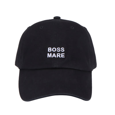 Hatphile Boss Mare Baseball Cap – Adjustable Cotton Hat for Horse Lovers & Strong Women – Black or Pink