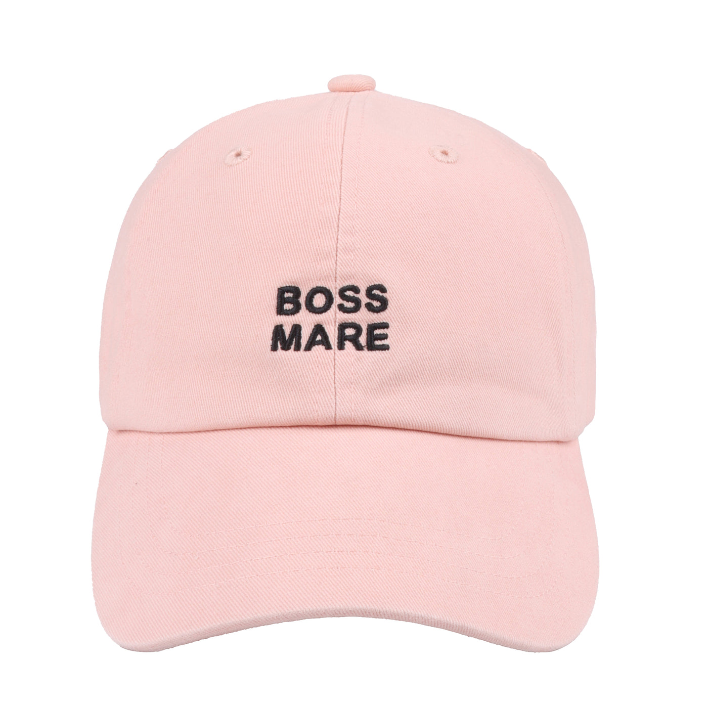Hatphile Boss Mare Baseball Cap – Adjustable Cotton Hat for Horse Lovers & Strong Women – Black or Pink