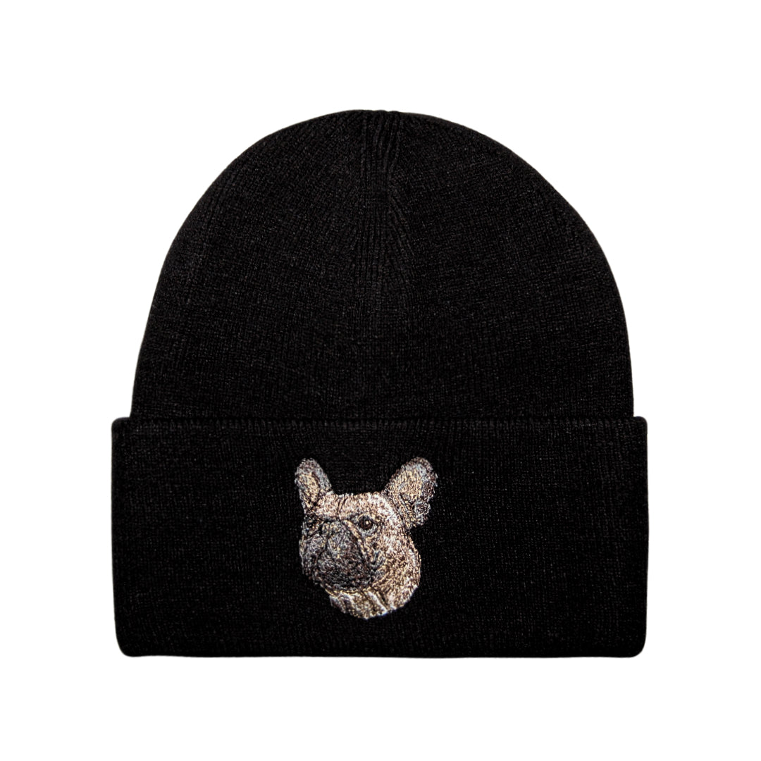 HatPhile French Bulldog Embroidered Knit Soft Beanie