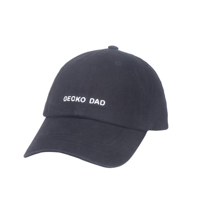 Hatphile Gecko Dad Embroidery Black Soft Cap