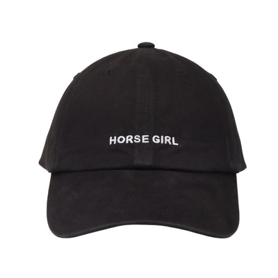 Hatphile Horse Girl Black Soft Baseball Cap