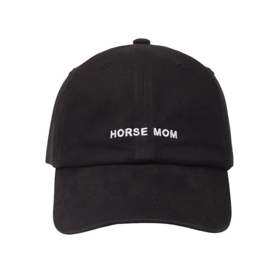Hatphile Horse Mom Black Soft Baseball Cap