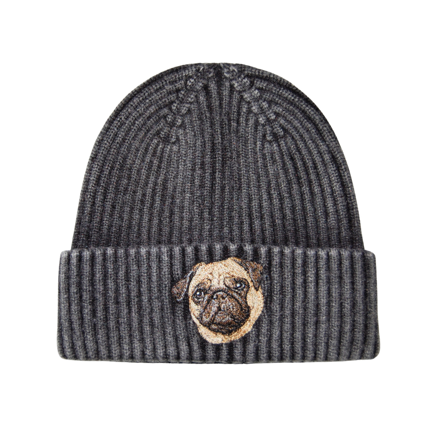 HatPhile Pug Embroidery Vintage Beanie – Cozy and Cute Winter Toque