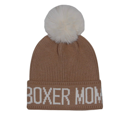 Hatphile Boxer Mom Pompom Knit Beanie Toque