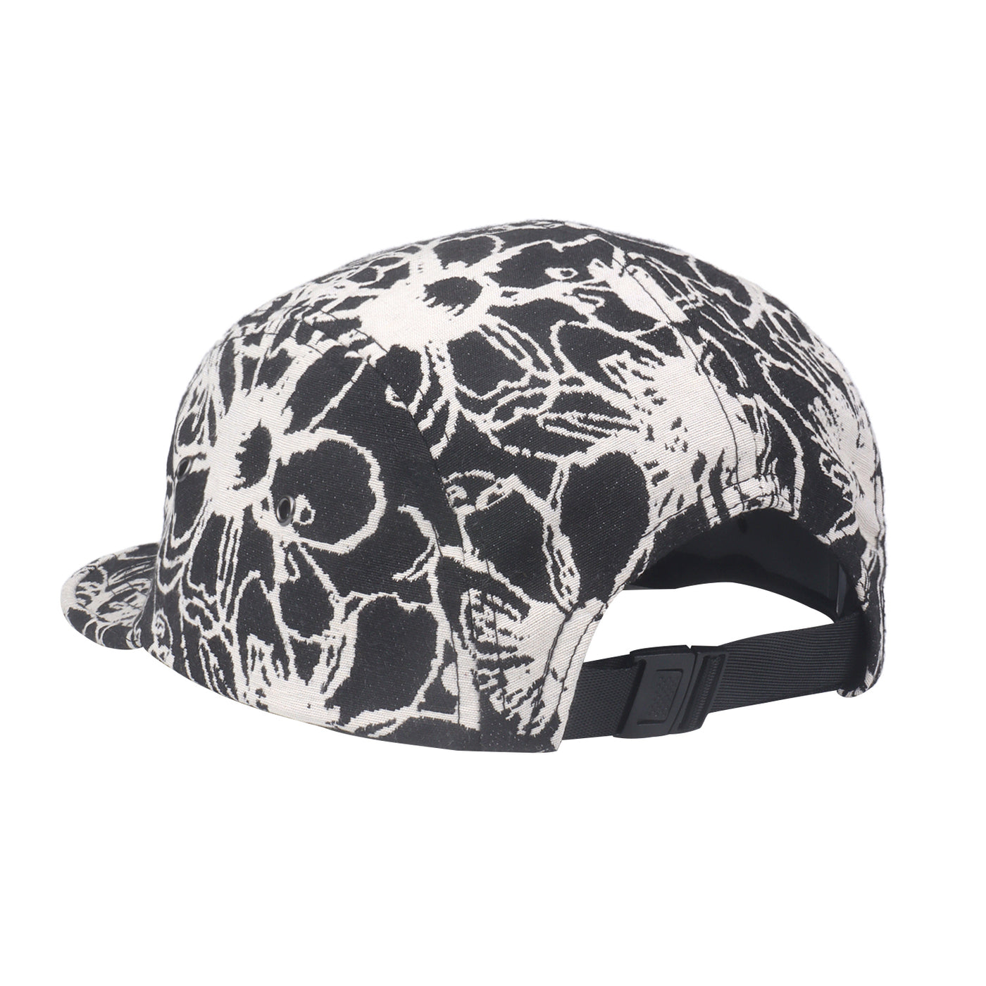 HatPhile Abstract Flower Jacquard 5-Panel Hat – Camp Cap with Unique Floral Pattern