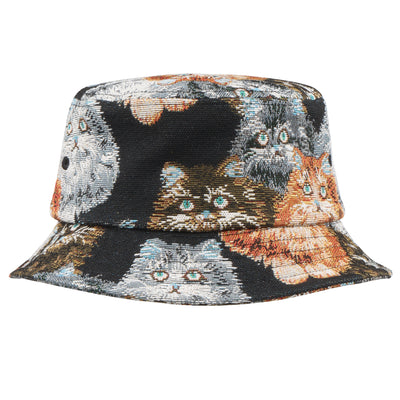 HatPhile Cat Bucket Hat – Vintage Tapestry-Style Cat Jacquard Hat