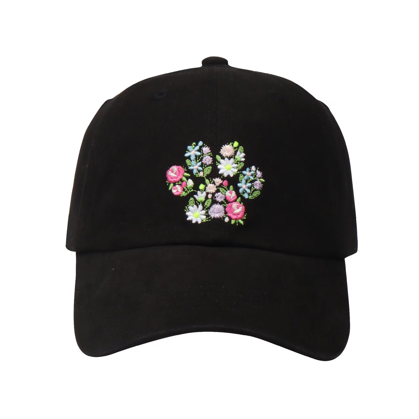 HatPhile Floral Paw Embroidery Baseball Cap – Adjustable Cotton Hat for Pet Lovers