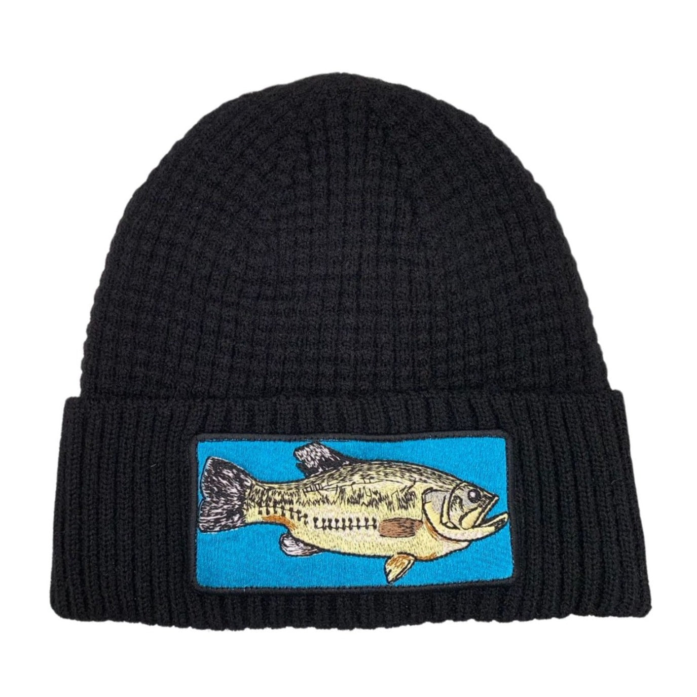 Hatphile Bass Embroidery Patch Fishman Fleece Lining Knit Hat Beanie Toque