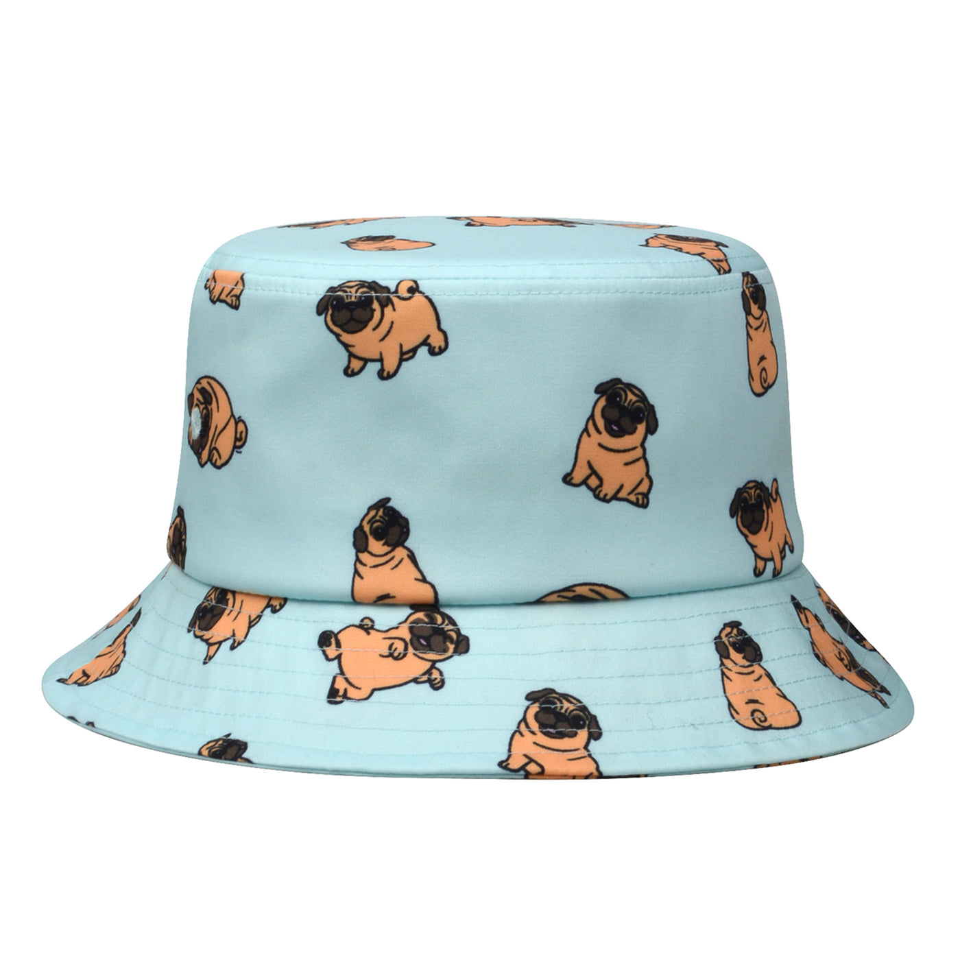 Hatphile Fawn Pug Print Bucket Hat