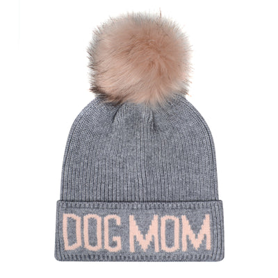 Hatphile Dog Mom Pompom Knit Beanie Toque