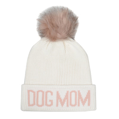 Hatphile Dog Mom Pompom Knit Beanie Toque