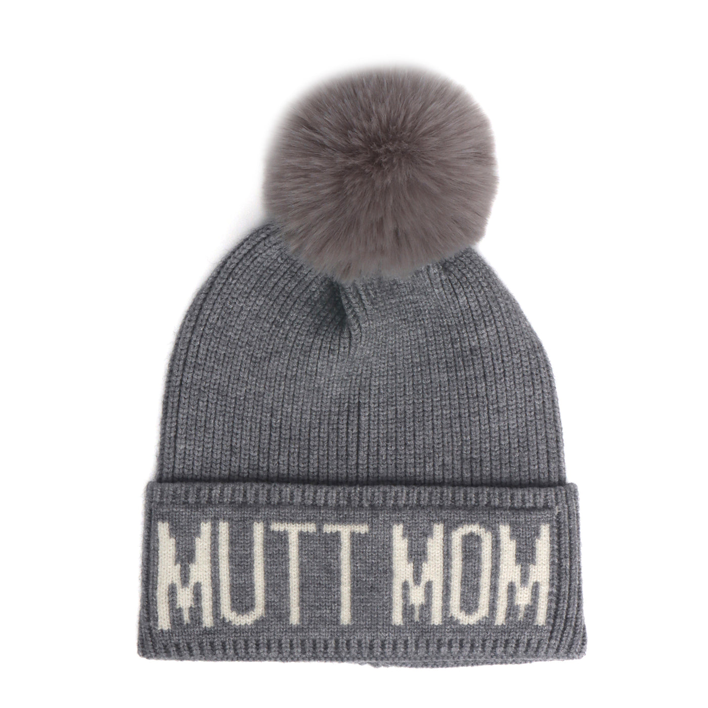 Hatphile Mutt Mom Pompom Knit Beanie Toque