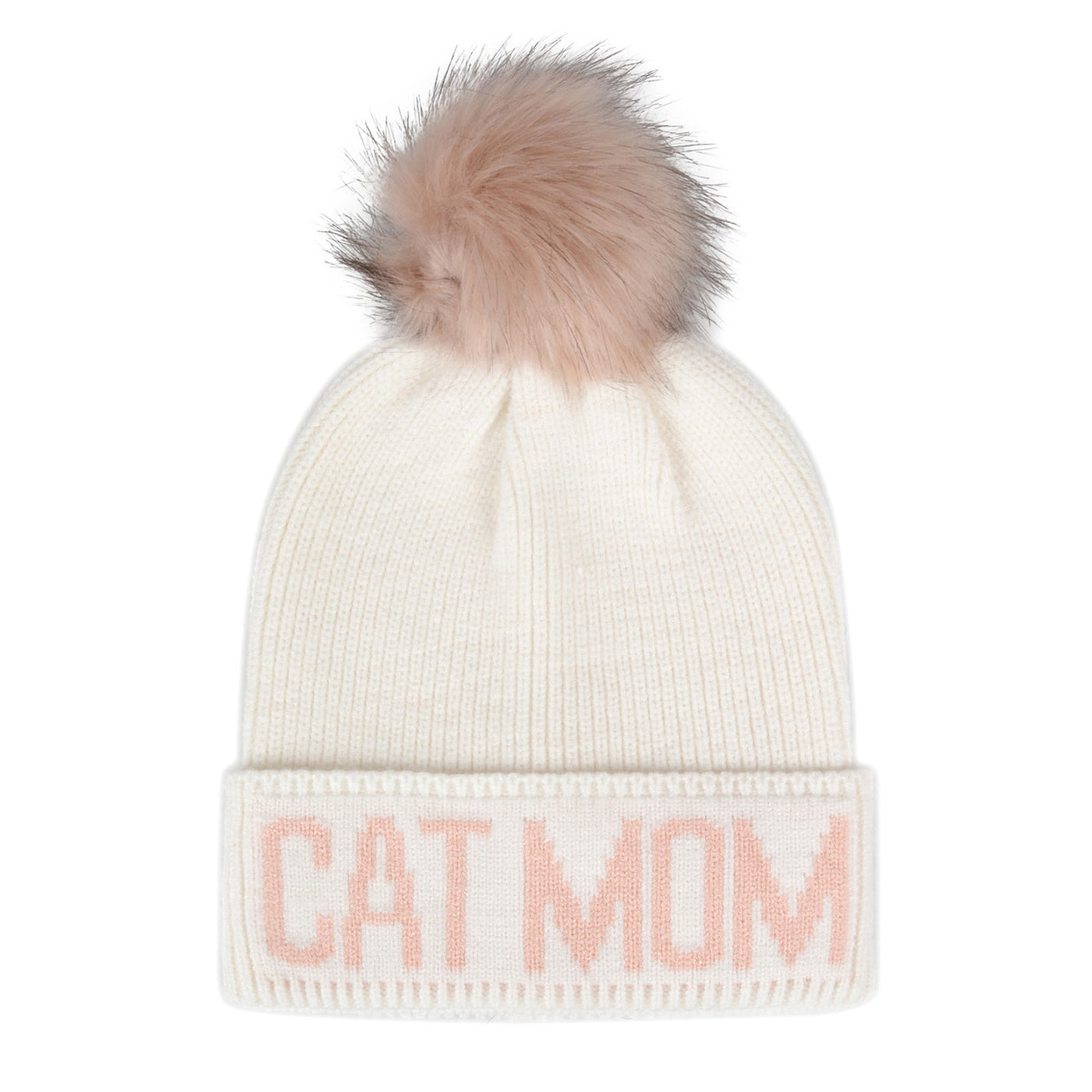 Hatphile Cat Mom Pompom Knit Beanie Toque