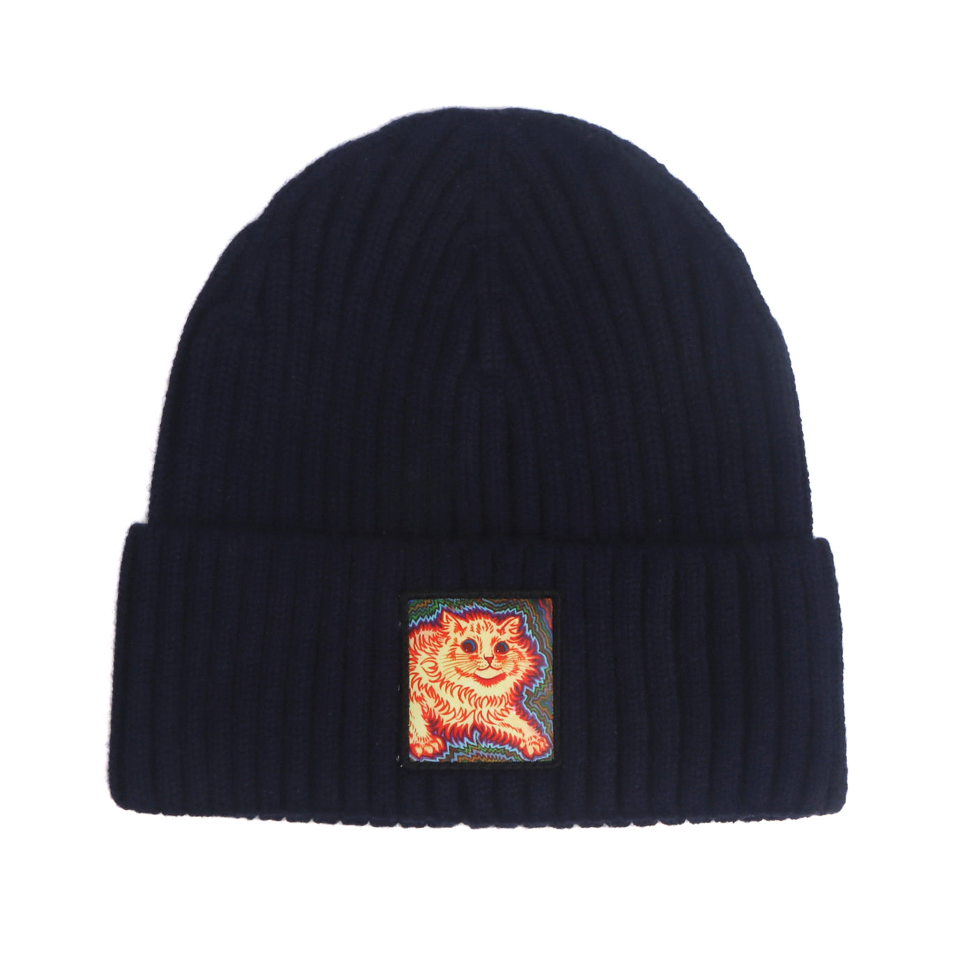 Hatphile Orange Psychadelic Cat Patch Art Beanie