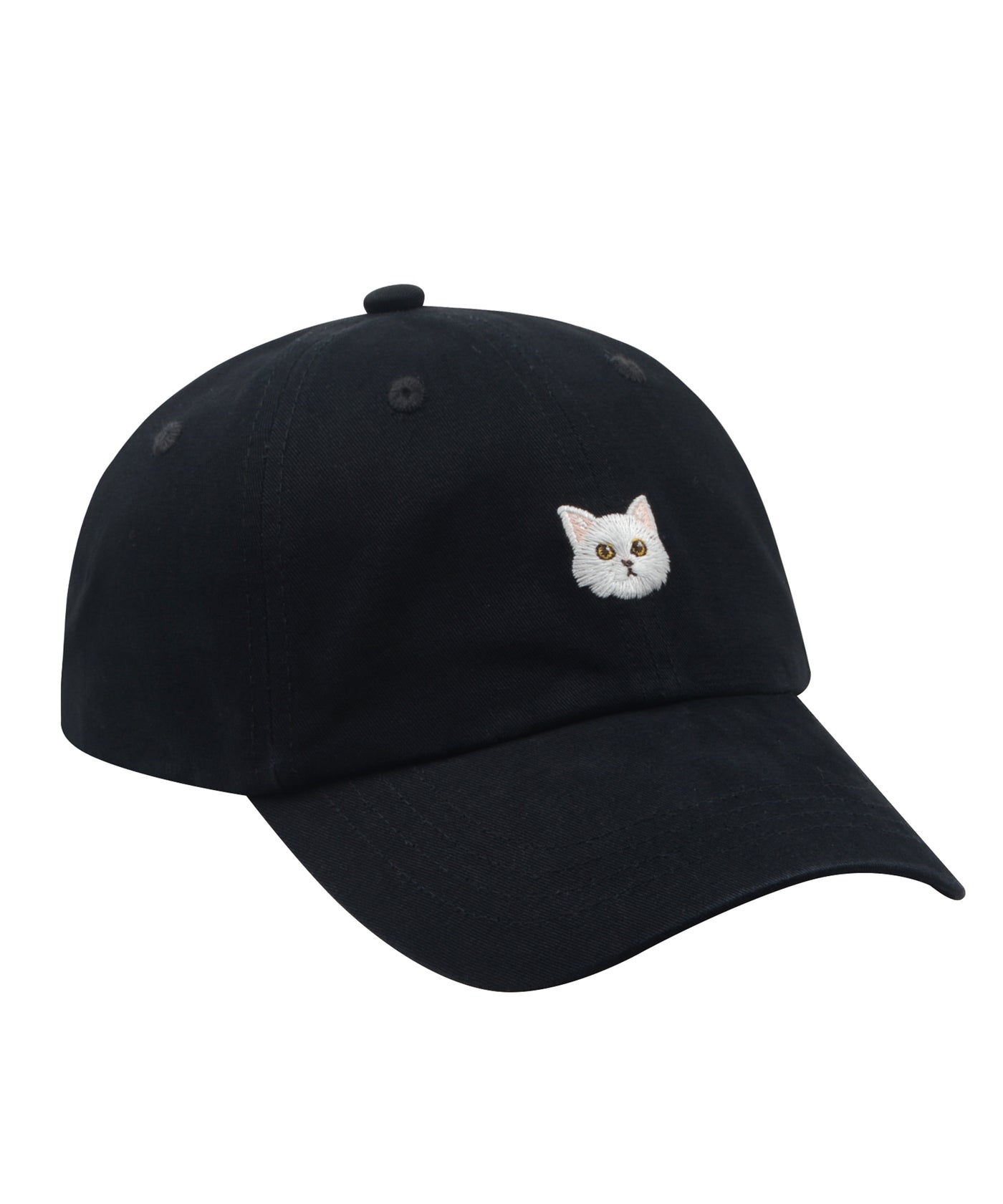 Hatphile White Cat Soft Baseball Cap