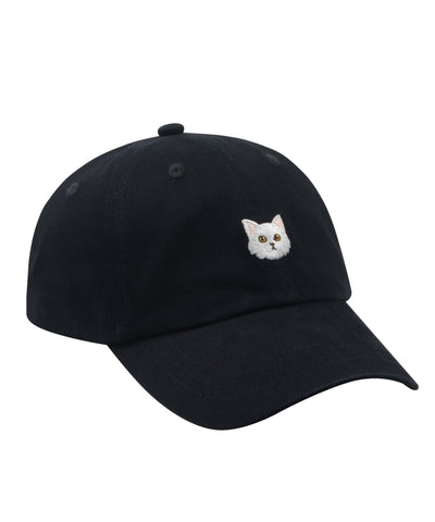 HatPhile White Cat Soft Baseball Cap – Adjustable Cotton Hat for Cat Lovers